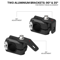 Auto Engina Universal Fit Fog Light Mount Clamps for 19-27mm Motorcycle Crash Guards and Frame Tubes