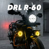 ZANA Universal DRL-R 60 120W LED Motorcycle Fog Lights with Dual Colour DRL, Amber Covers, Black Covers and Complete Wiring Kit | Legendary Custom