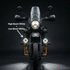 ZANA Universal DRL-R 60 120W LED Motorcycle Fog Lights with Dual Colour DRL, Amber Covers, Black Covers and Complete Wiring Kit | Legendary Custom
