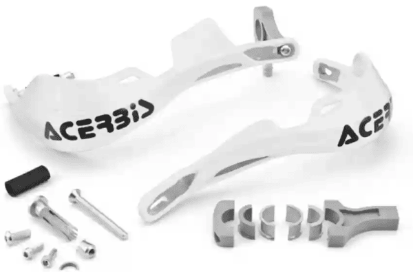 Acerbis Metal HandGuard Small White Universal Motorcycle Hand Protector with Aluminium Brace