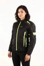 Lone Ranger Women Addon Pro Black Neon Green Level 2 Armored Motorcycle Riding Jacket