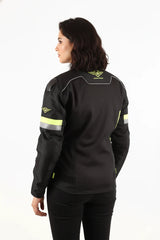Lone Ranger Women Addon Pro Black Neon Green Level 2 Armored Motorcycle Riding Jacket