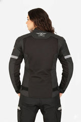 Lone Ranger Women Addon Pro Black Grey Level 2 Armored Motorcycle Riding Jacket