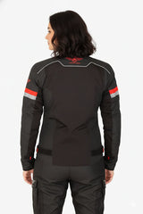 Lone Ranger Women Addon Pro Black Red Level 2 Armored Motorcycle Riding Jacket