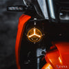 ZANA Universal DRL R-35 70W LED Motorcycle Fog Lights with Amber DRL, Yellow & White Beam Modes, Wiring Harness and Crash Guard Clamps | Legendary Custom