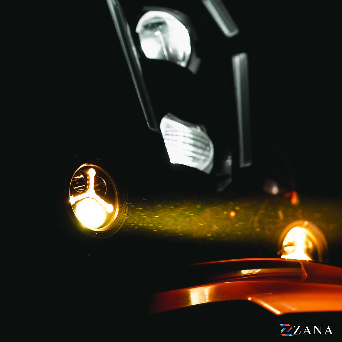 ZANA Universal DRL R-35 LED Motorcycle Fog Lights | 70W | Up to 9,000 Lumens | Dual Beam | IP68 Waterproof