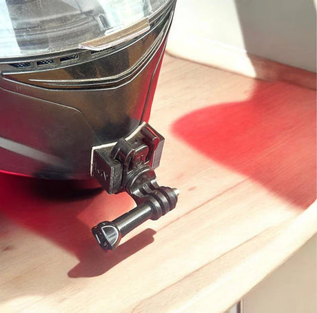 KYT TT Revo helmet chin mount installed for GoPro POV racing footage