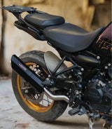Rogue 2.0 stainless steel exhaust for Royal Enfield Himalayan 450 available in black and silver with decat pipe option