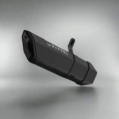 Barrel Rogue 2.0 stainless steel slip-on motorcycle exhaust available in black and steel finishes