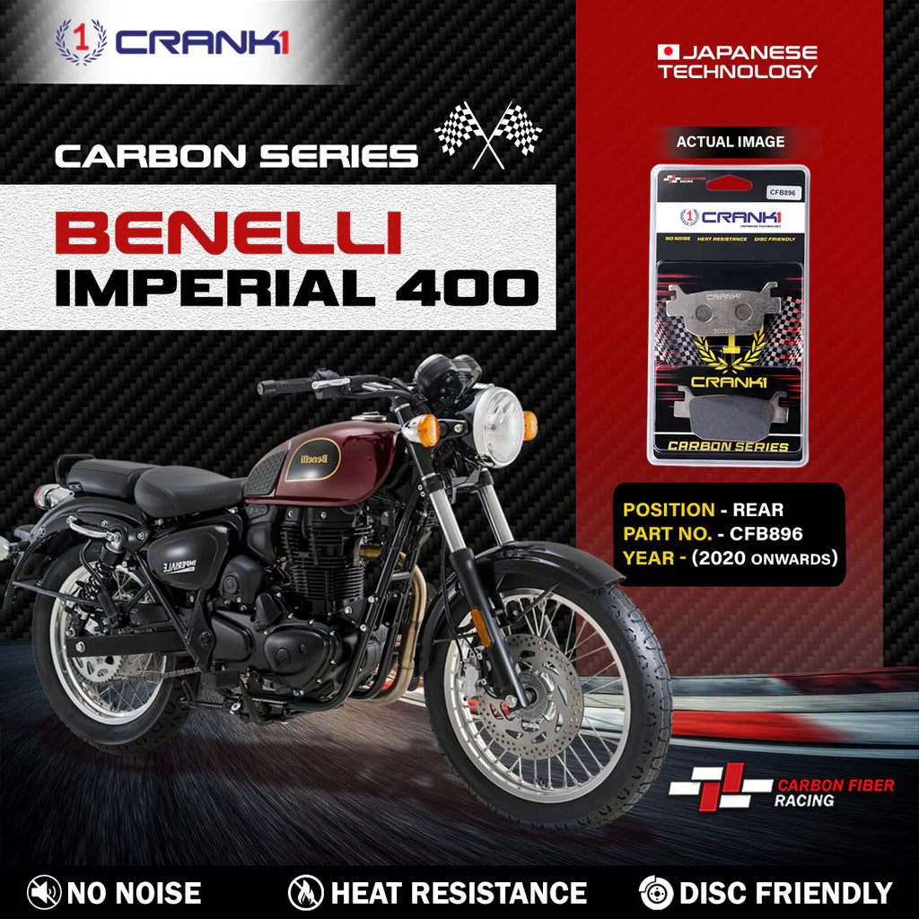 CRANK1 CFB896 Carbon Brake Pads for Benelli Imperiale 400 Rear
