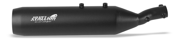 Silver Stallion Outlander exhaust for Royal Enfield Bear 650 available in silver matte black and brushed finish