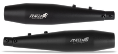 Silver Stallion performance exhaust installed on Royal Enfield Interceptor 650 available in silver black matte and brushed finish