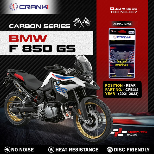 CRANK1 Carbon Brake Pads for BMW F 850 GS 2021-2023 Rear CFB312