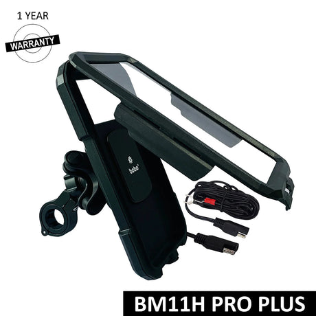 BOBO BM11H PRO PLUS Waterproof Motorcycle Phone Holder with 15W Wireless Charging and PRO PLUS Vibration Damper