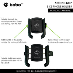 BOBO BM14 PRO X quick release bike phone holder