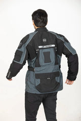 Lone Ranger Wayfarer Grey Cordura Touring Motorcycle Riding Jacket with SAS-TEC Level 2 Armor