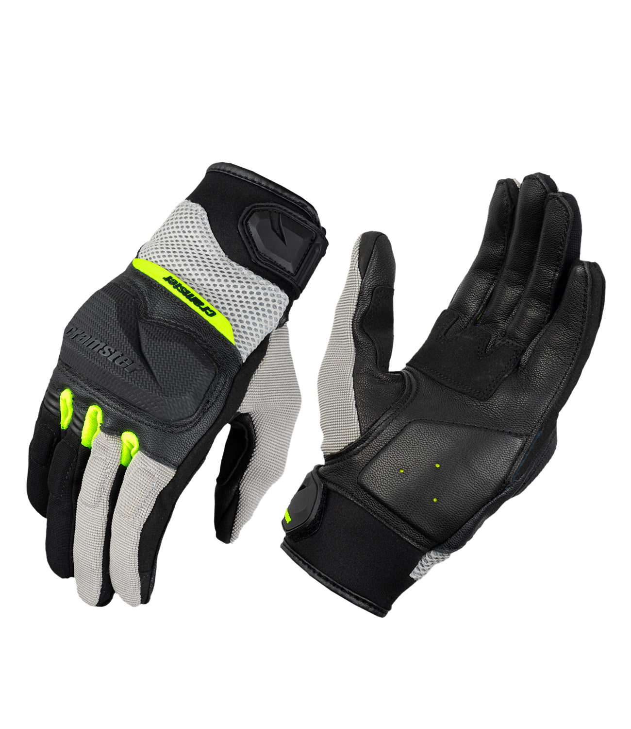 Breezer riding gloves black hi viz green
