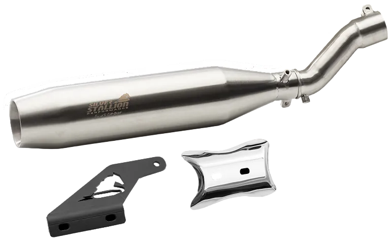 Silver Stallion Blaze Performance Exhaust for Triumph Speed 400 Scrambler 400X T4 silver black matte brushed