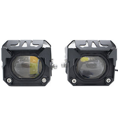 HJG Projector Box LED Fog light DUAL COLOUR ALL IN ONE LED FOG LIGHT 60W 12- 80V LIGHT FOR OFF ROAD SAFETY (Set of 2 with switch)