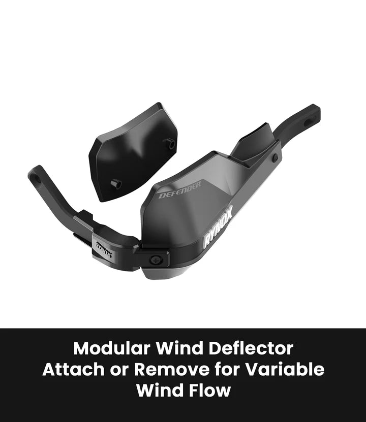 Rynox Defender Pro Handguards Black aluminium universal motorcycle hand guards for 22mm to 28mm handlebars