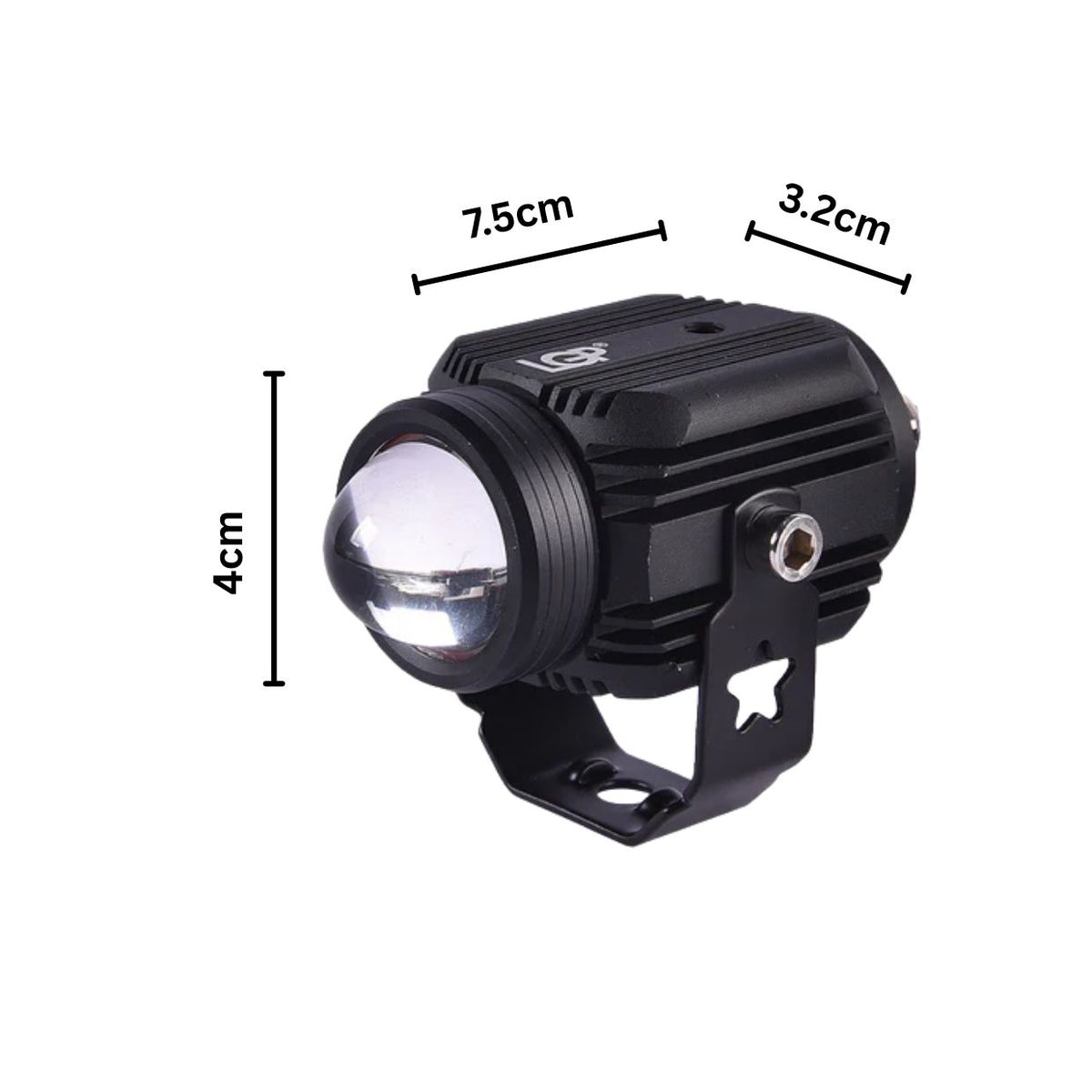 LGP DK16 fog lamp installed on motorcycle with clamps