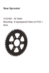 Brass Chain and Sprocket Kit 15T 45T 120 Links for Bajaj Dominar 400 HXRC 269