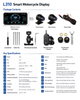 LBC Moto B3 Elite smart motorcycle display with dual 1080P cameras, TPMS sensors and remote control