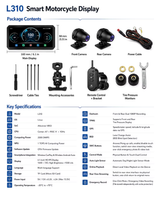 LBC Moto B3 Elite smart motorcycle display with dual 1080P cameras, TPMS sensors and remote control