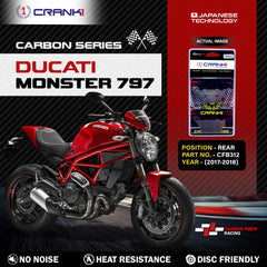 CRANK1 Carbon Brake Pads For Ducati Monster 797 2017-2018 Rear CFB312