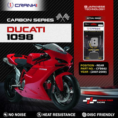 CRANK1 CFB662 carbon rear brake pads for Ducati 1098 2007-2009