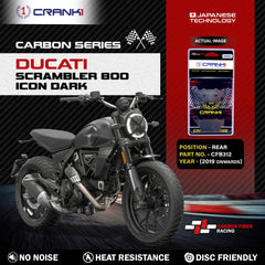 CRANK1 Carbon Brake Pads CFB312 for Ducati Scrambler 800 Icon Dark Rear Brake