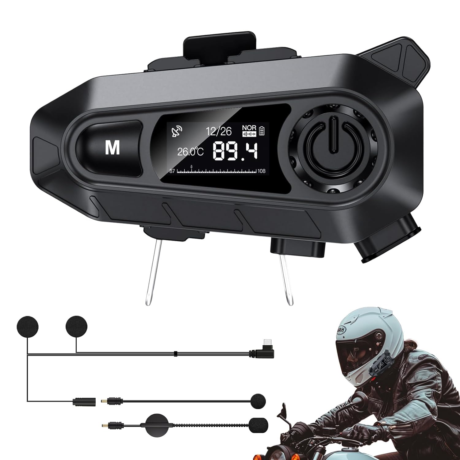 EDYELL A1 Motorcycle Bluetooth Headset Black Color