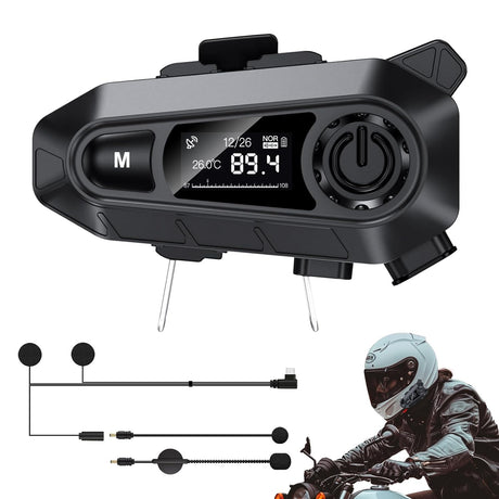 EDYELL A1 Motorcycle Bluetooth Headset Black Color