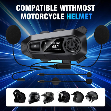 EDYELL A1 Motorcycle Bluetooth Headset Black Color