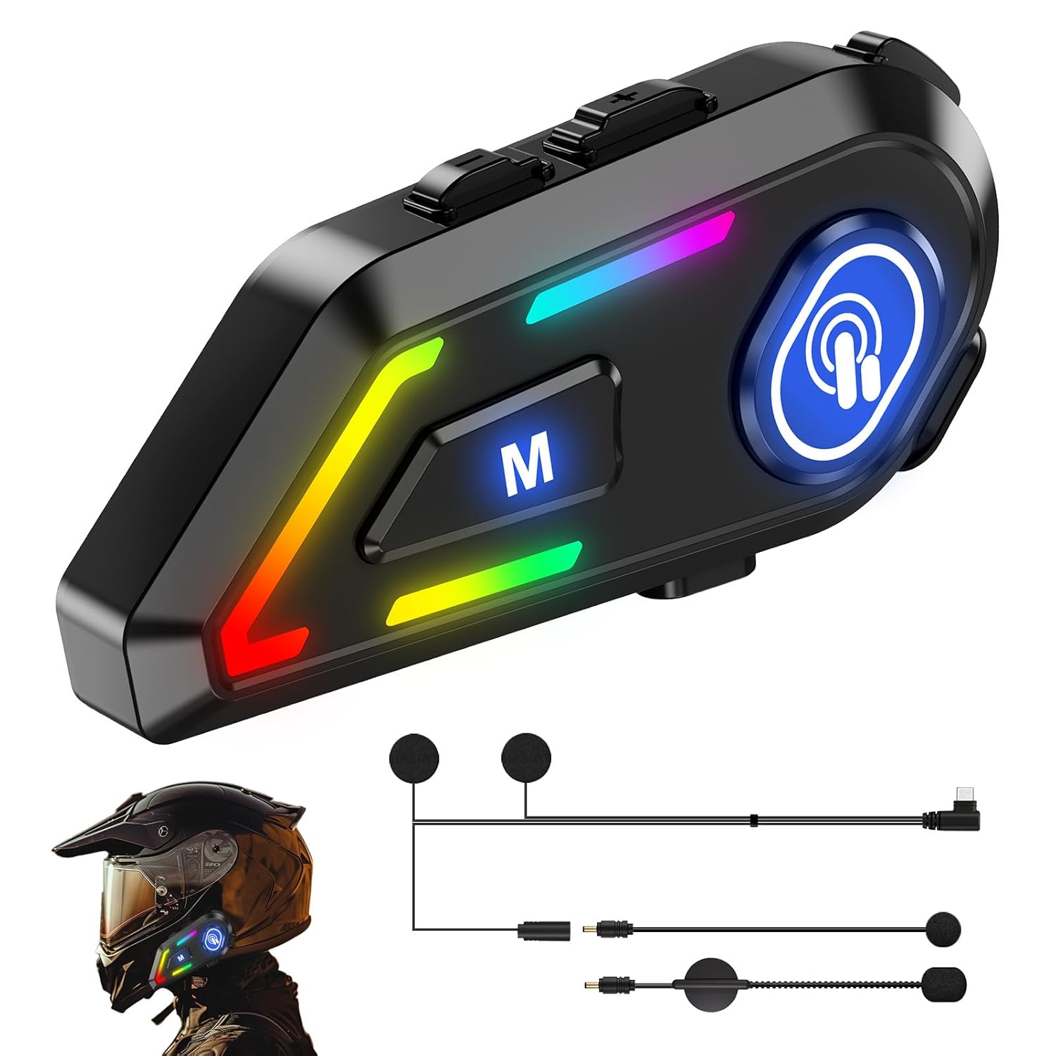 EDYELL C5 Motorcycle Helmet Bluetooth Headset Black