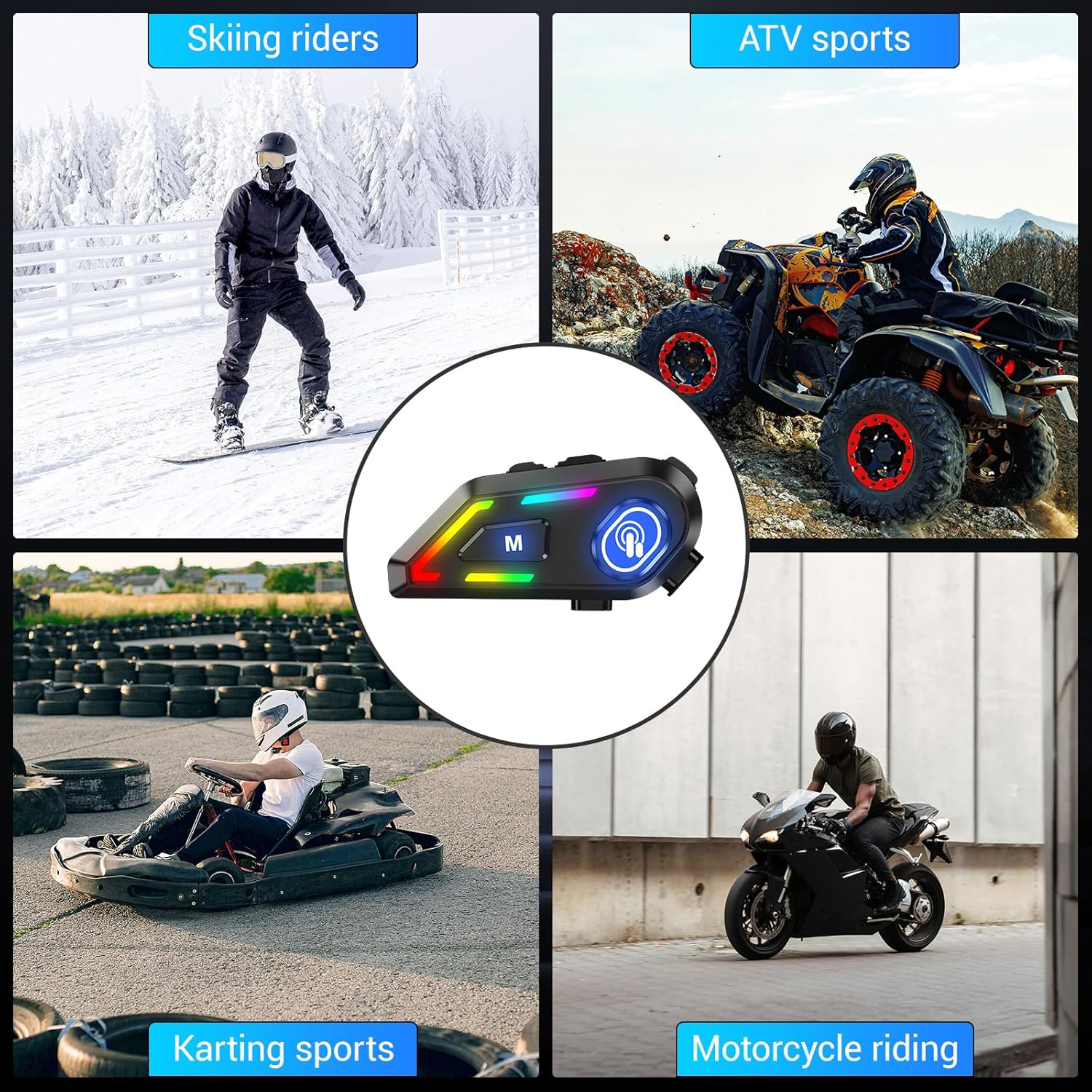 EDYELL C5 Motorcycle Helmet Bluetooth Headset Black