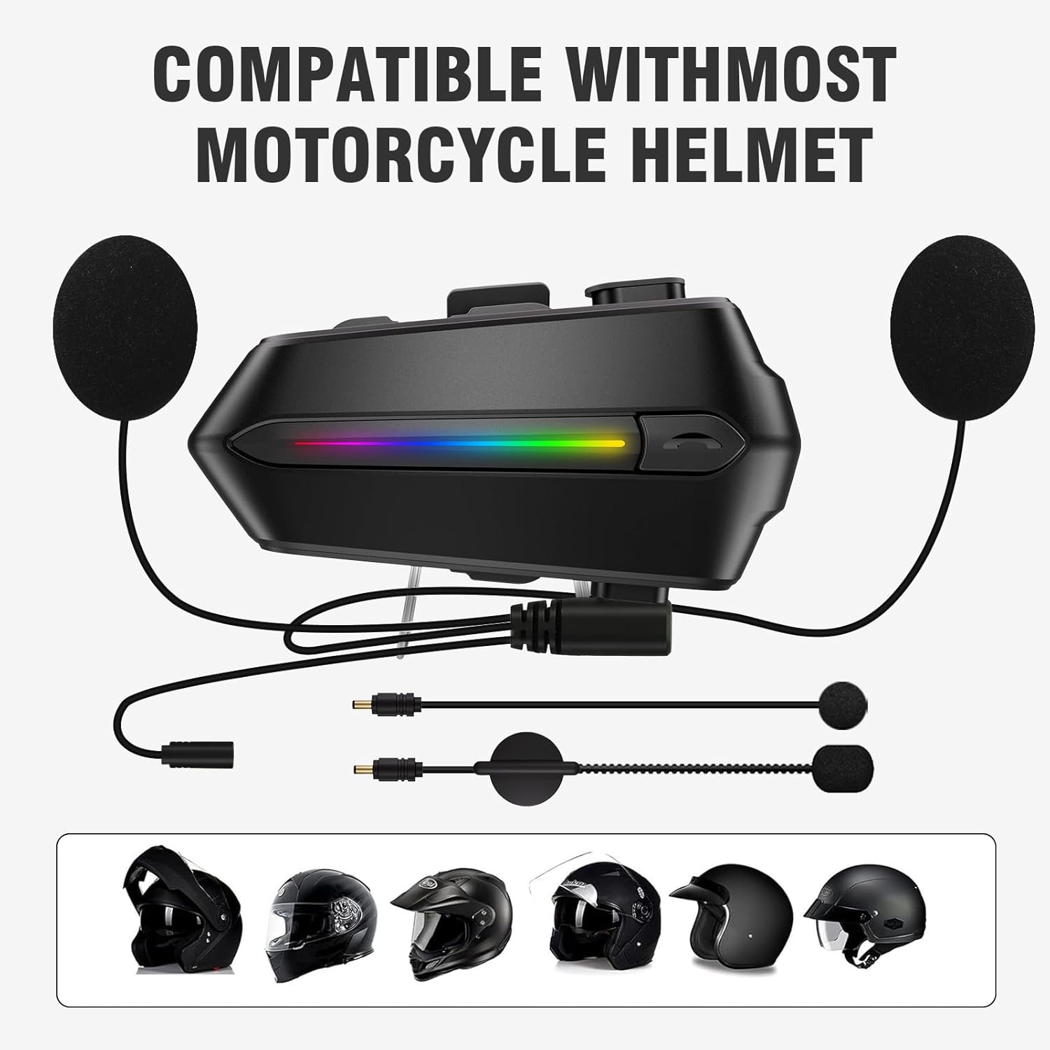EDYELL C5S Motorcycle Bluetooth Headset Black