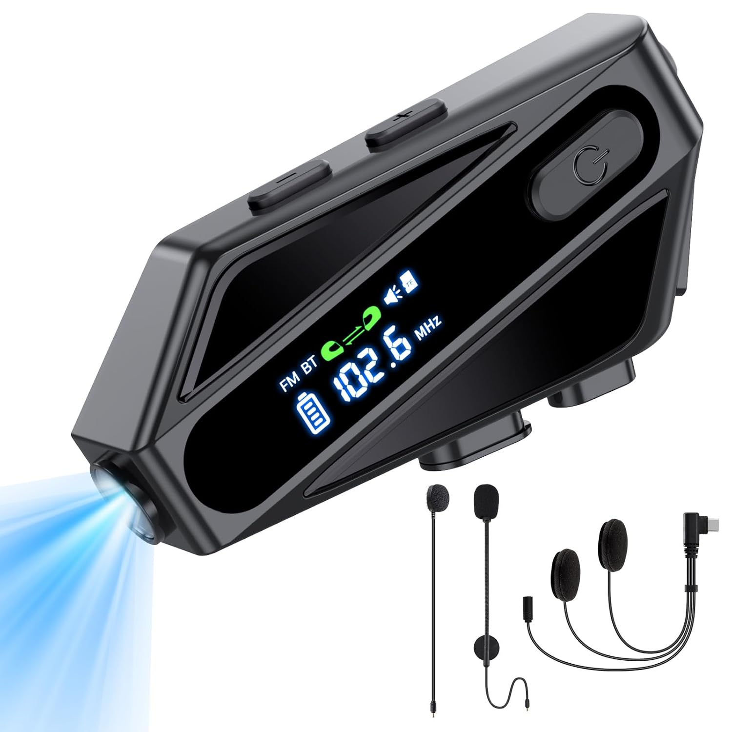EDYELL C6 Motorcycle Bluetooth Intercom Headset Black Color