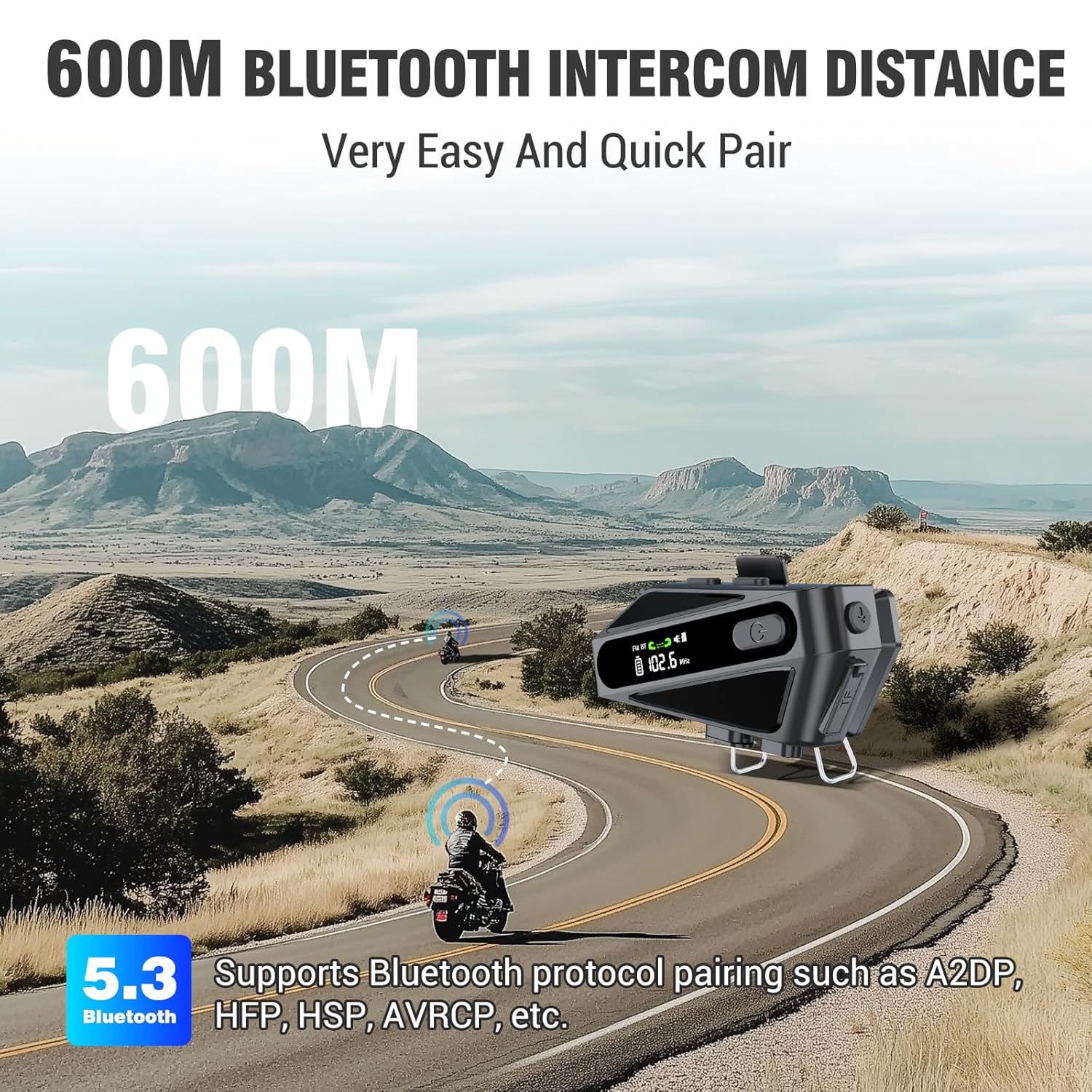 EDYELL C6 Motorcycle Bluetooth Headset Silvery Color