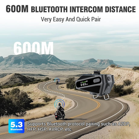 EDYELL C6 Motorcycle Bluetooth Headset V5.3 – Dual Earphones