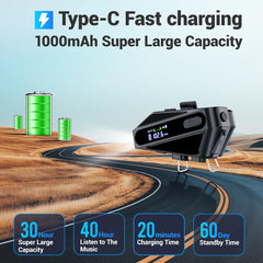 EDYELL C6 Motorcycle Bluetooth Headset V5.3 – Dual Earphones