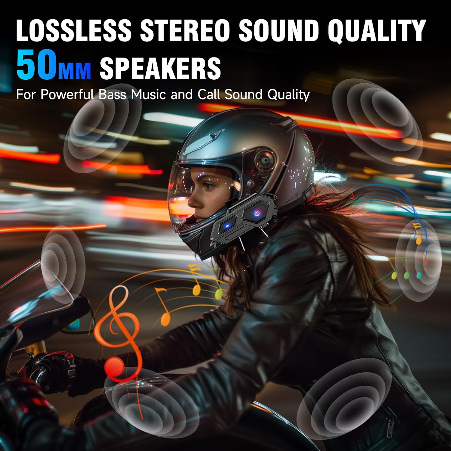 EDYELL C8 Motorcycle Bluetooth Headset Black