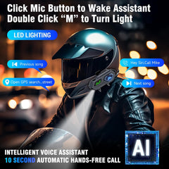 EDYELL C8 Pro Motorcycle Bluetooth Intercom Headset Silver Color