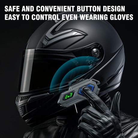 EDYELL C8 Pro Motorcycle Bluetooth Intercom Headset Silver Color