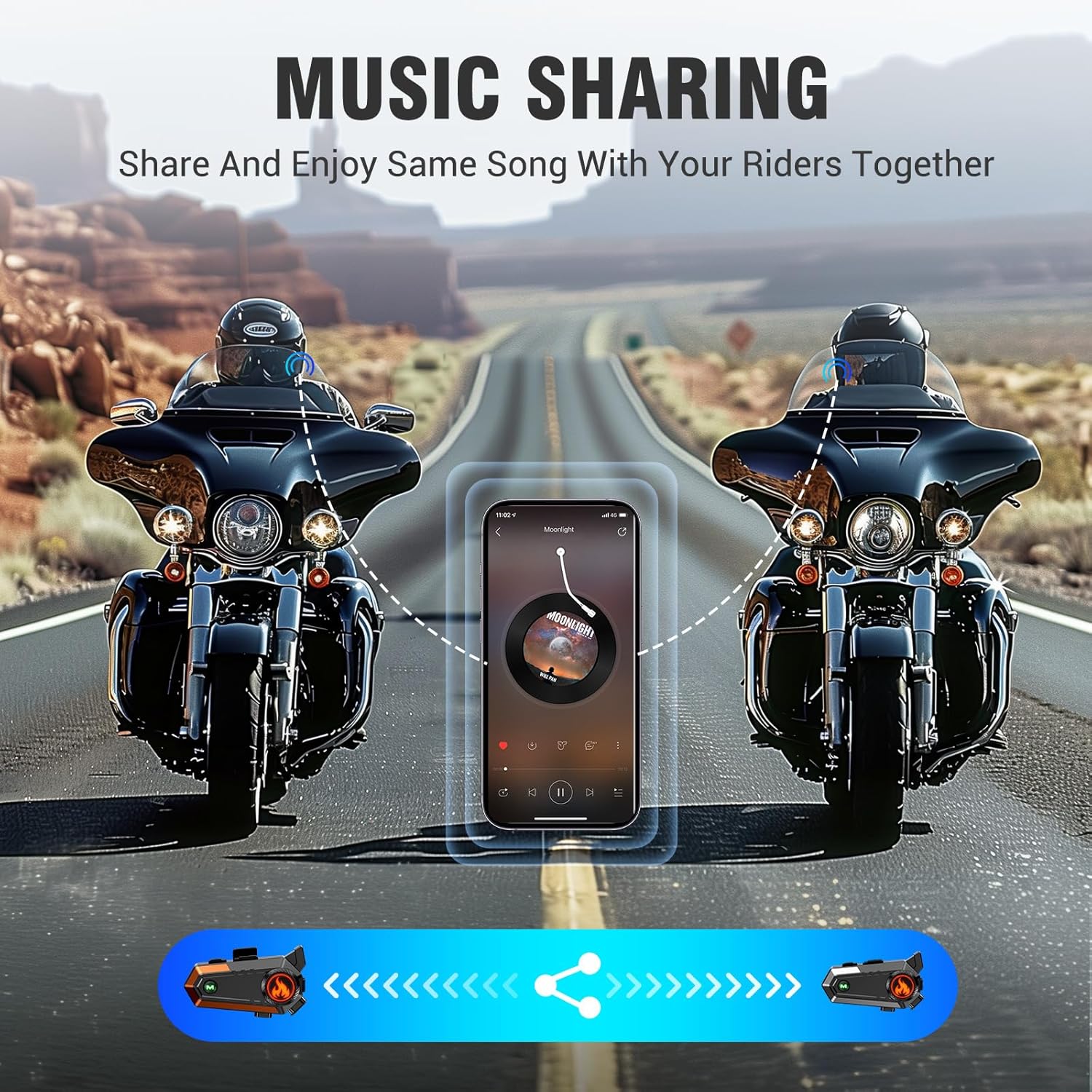 EDYELL C9 Motorcycle Bluetooth Intercom Headset Silver Color
