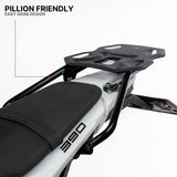 Auto Engina Top Rack and Aluminium Rack Plate for 2026 KTM 390 Enduro R in Gloss Black for carrying soft luggage and tail bags