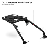 Auto Engina Top Rack and Aluminium Rack Plate for 2026 KTM 390 Enduro R in Gloss Black for carrying soft luggage and tail bags