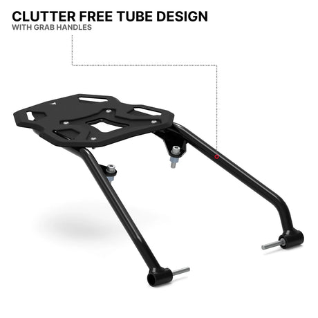 Auto Engina Saddle Stay and Grab Bar for 2026 KTM 390 Enduro R in Gloss Black with soft luggage and saddle bag support