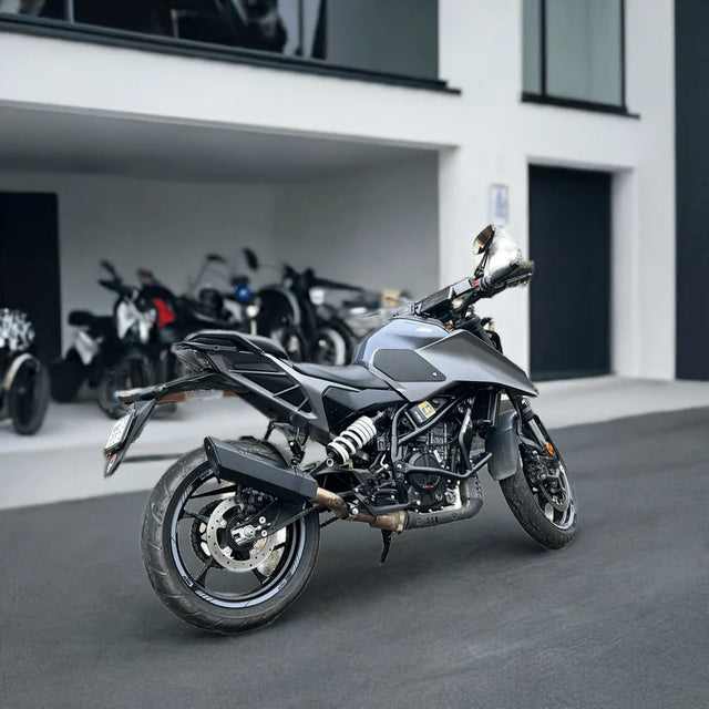 Rogue 2.0 stainless steel slip-on exhaust with mid pipe for KTM Duke 250 and KTM Duke 390 Gen 3