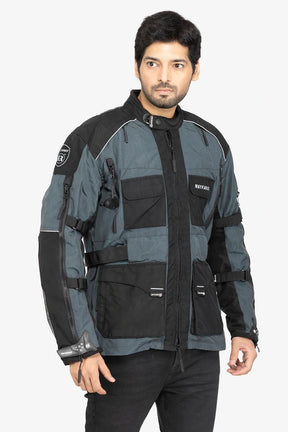 Lone Ranger Wayfarer Grey Cordura Touring Motorcycle Riding Jacket with SAS-TEC Level 2 Armor